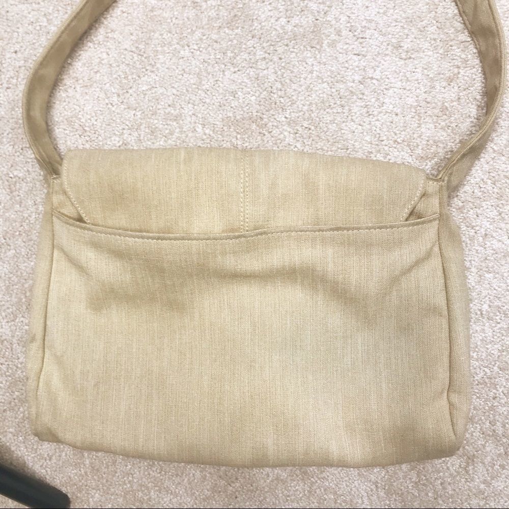 ⭐️Maxx New York Tan Canvas wooden purse bag - Picture 4 of 9